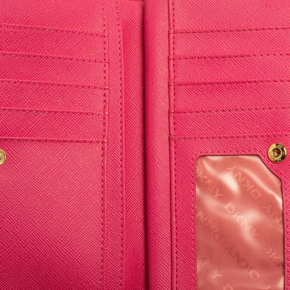 DKNY Dkny Blue/pink Leather Long Trifold Wallet 6