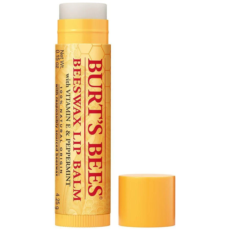 Burt's Bees Beeswax Lip Balm with Responsibly Sourced Beeswax Peppermint, Beeswax 5