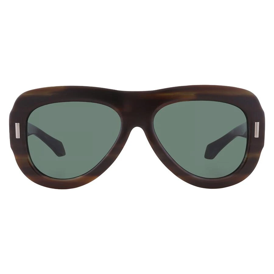 Salvatore Ferragamo Green Oval Ladies Sunglasses SF2029SE 221 57