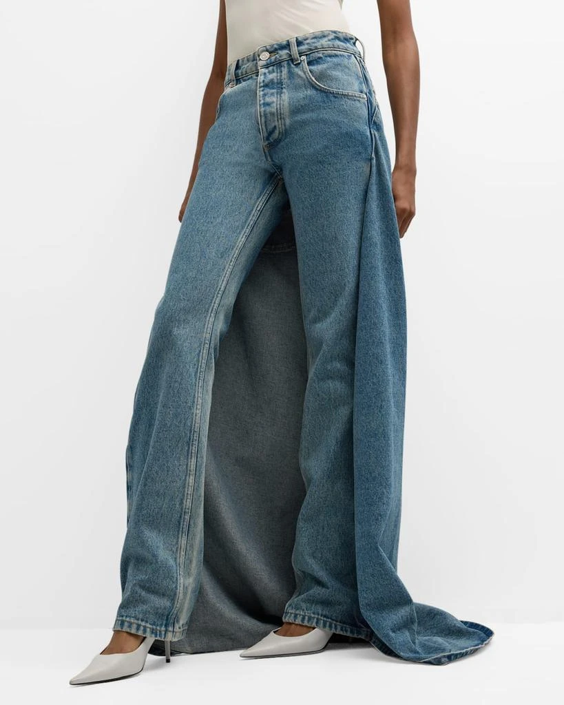 Jean Paul Gaultier Low-Rise Denim Fishtail Jeans 7