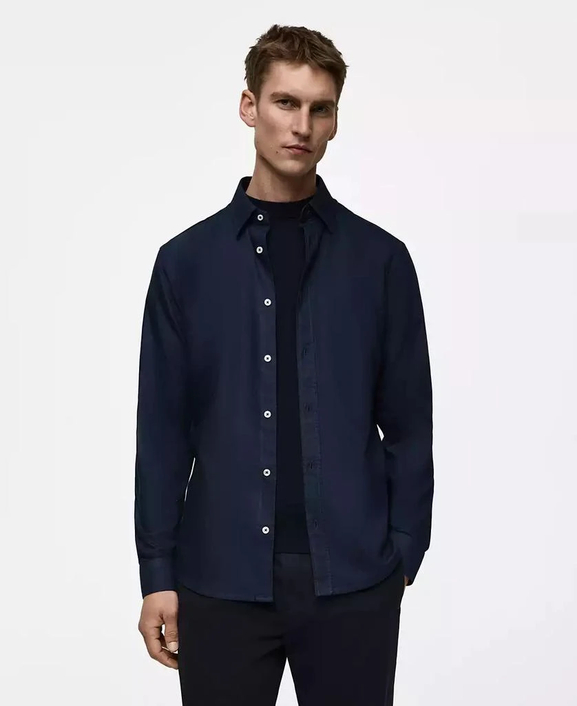 Mango Men's Slim-Fit Cotton Oxford Shirt 1