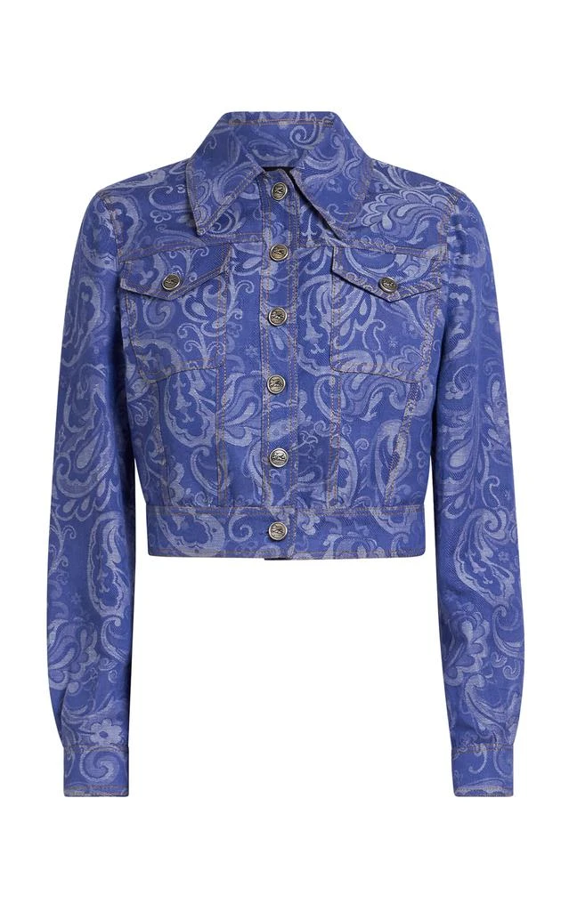 ETRO Etro Printed Cotton-Linen Denim Jacket - Moda Operandi from Fashion US