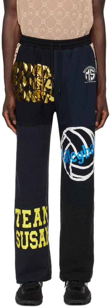 MARINE SERRE Black Regenerated T-Shirt Sweatpants 1