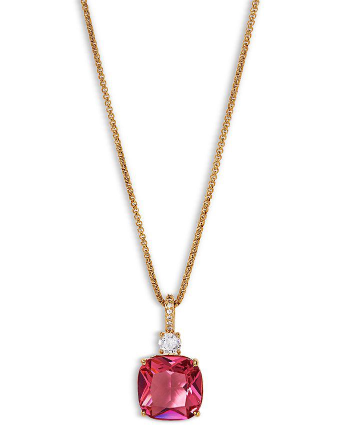 Nadri Macaron Cubic Zirconia Clear & Color Cushion Pendant Necklace, 16-18"