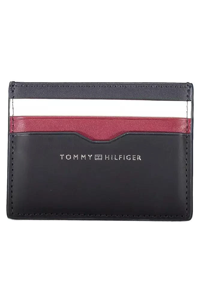 Tommy Hilfiger Elegant Blue Leather Card Holder 1