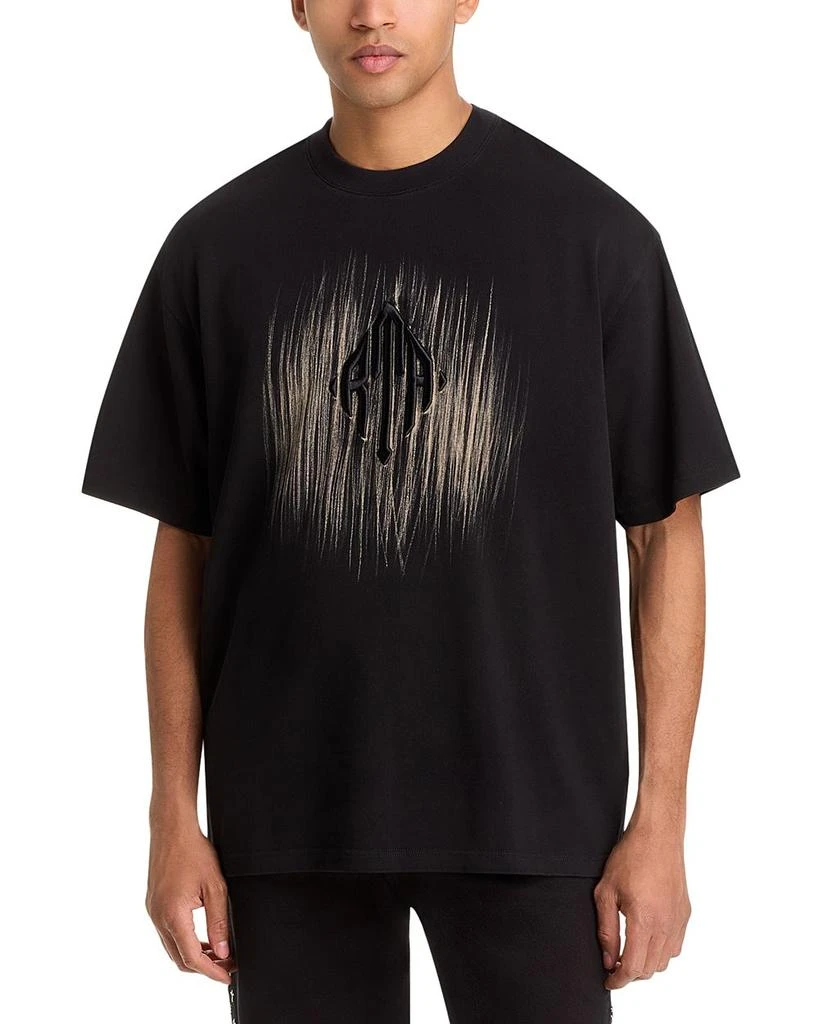 RTA Oversized Fit Colin Black Etched Monogram Tee 1