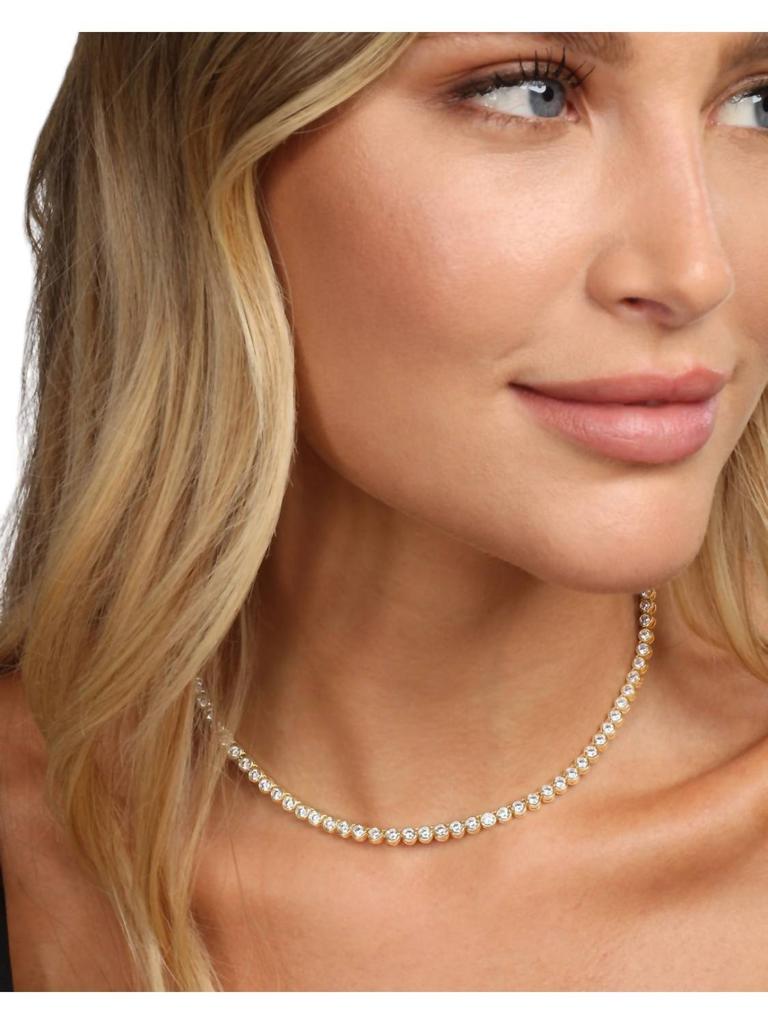 Melinda Maria Women's Baroness Necklace In Gold/white Diamond