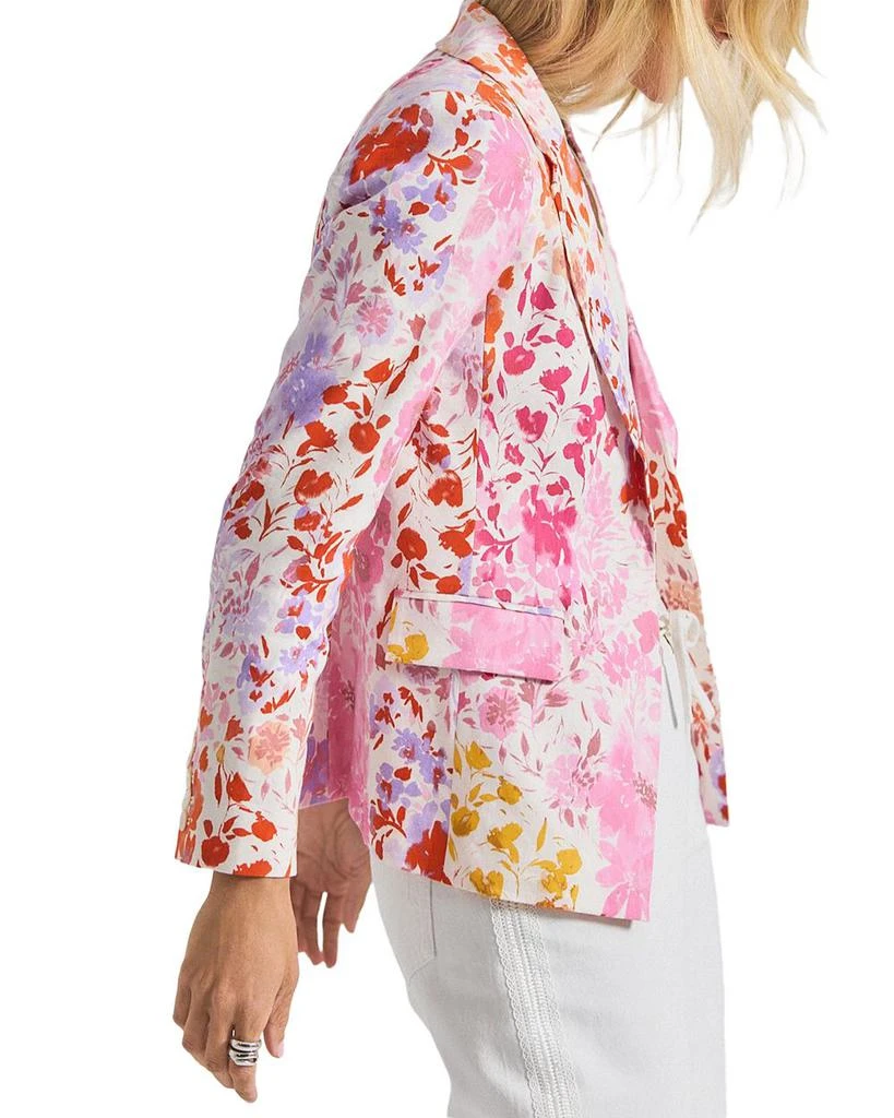 Derek Lam Irina Floral Print Linen Blend Blazer 3