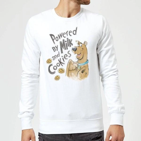 Original Hero Scooby Doo Powered By Milk And Cookies Sweatshirt - White 1