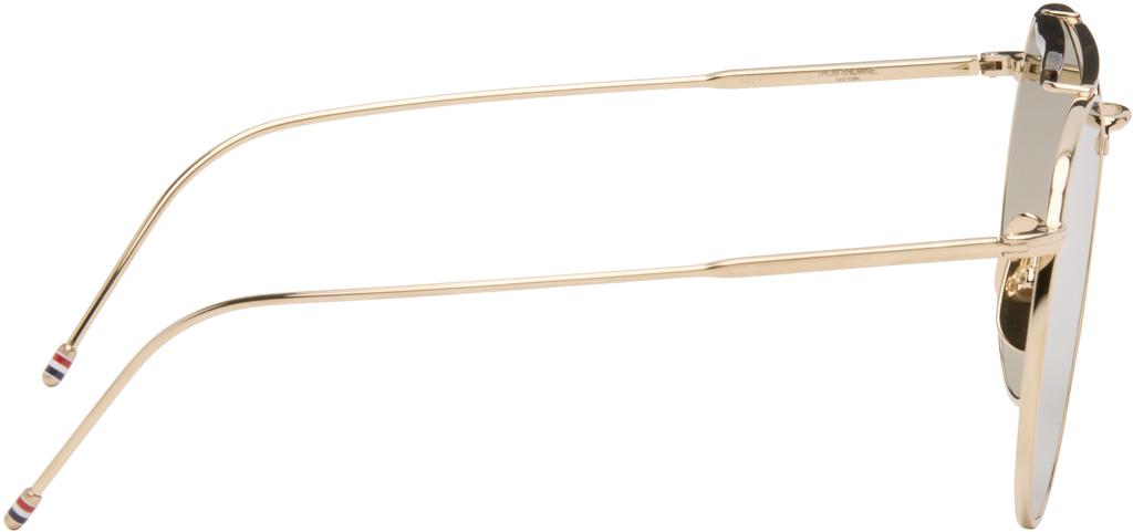 Thom Browne Gold Aviator Sunglasses