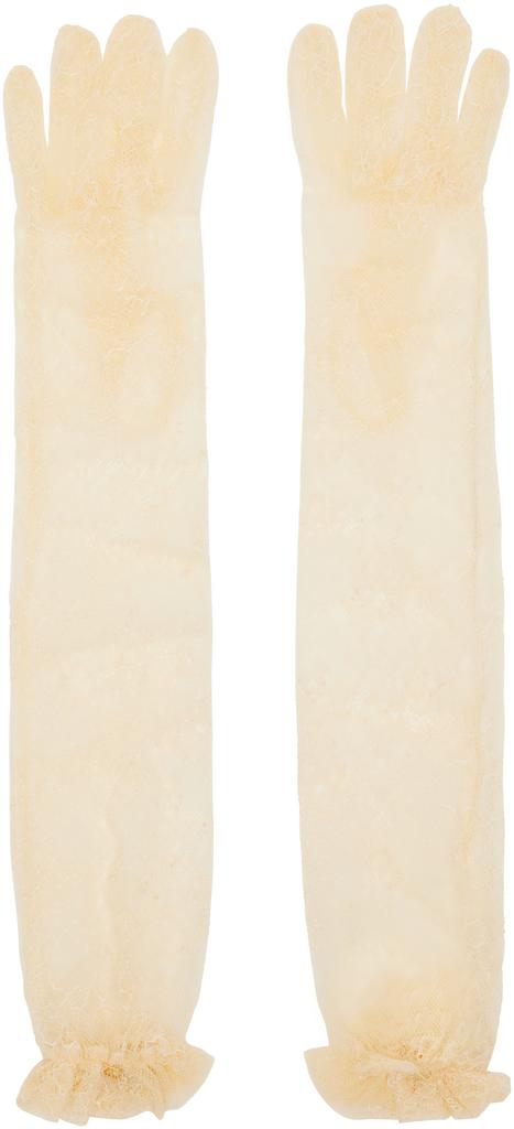 Valentino Off-White Lace Gloves