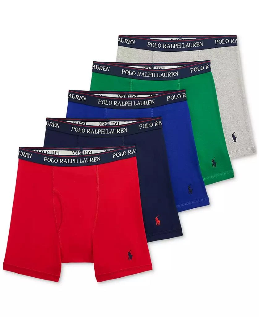 Ralph Lauren Men's 5-Pack Classic-Fit Cotton Knit Boxers, Exclusively at Macy's 1