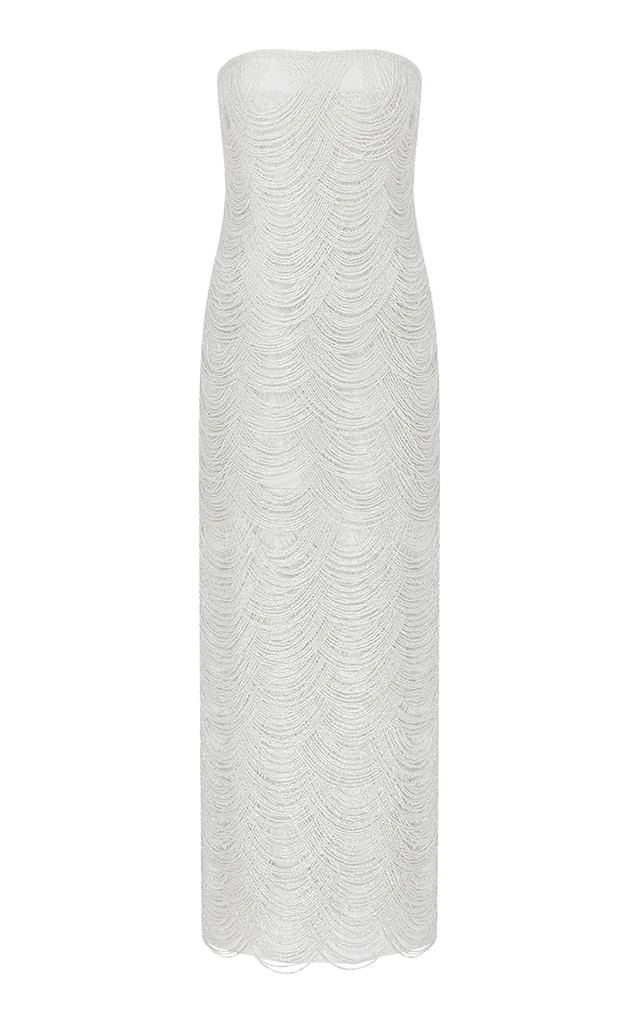 v neck dress long prom Princess Light Blue 3D Floral Lace V-Neck A-Line Long Prom Dress  Modsele
