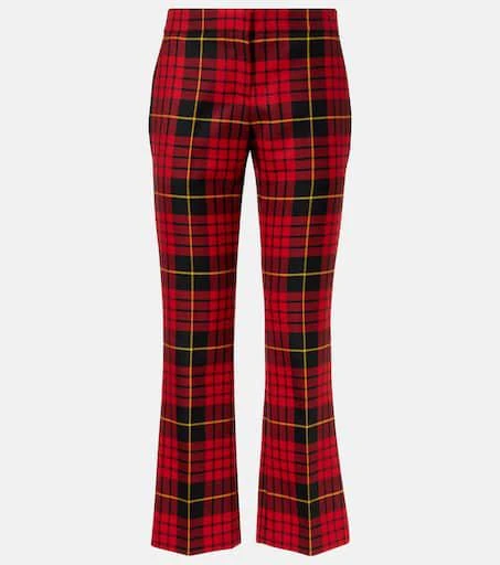 Alexander McQueen Tartan wool flared pants 1