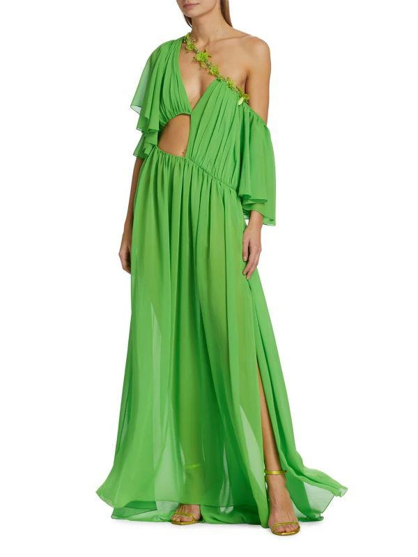 Aliétte Embellished Cut-Out Silk Chiffon Gown 3