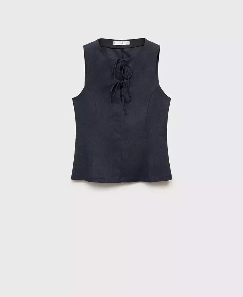 Mango Women's Denim Effect Tie Top 5