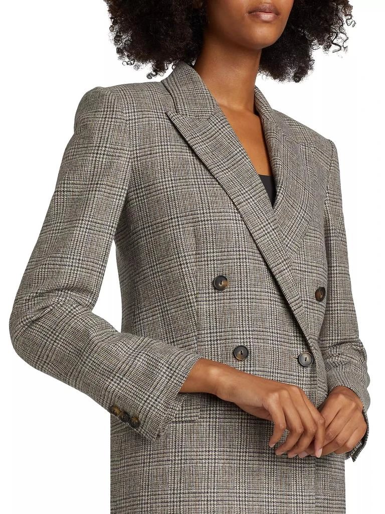 Vince Plaid Wool-Blend Double-Breasted Blazer 6