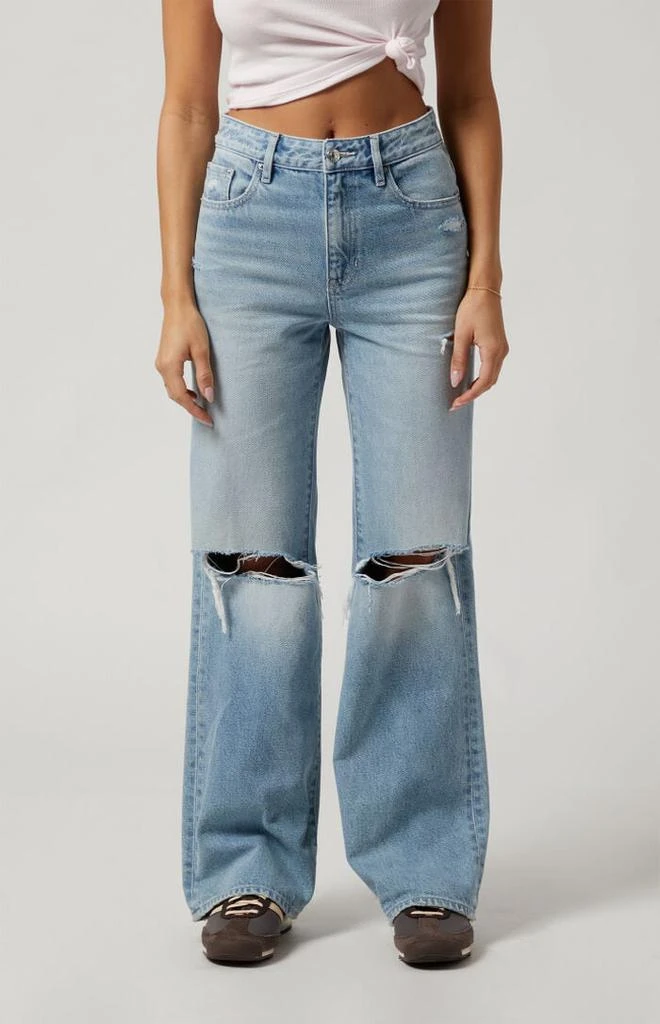 PacSun Light Indigo Ripped High Waisted Girlfriend Jeans 2