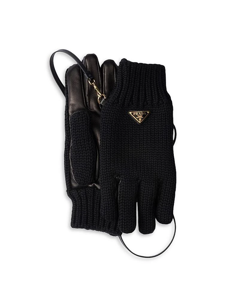 Prada Wool and Nappa Leather Gloves 1