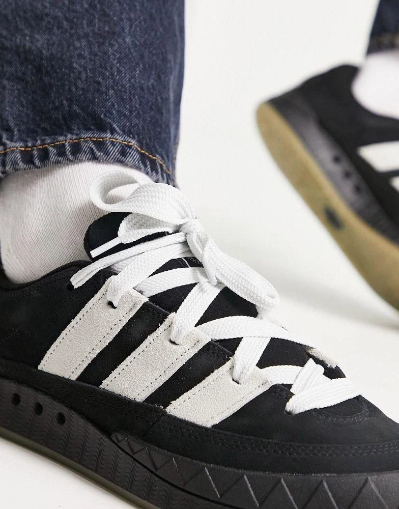 adidas Originals adidas Originals Adimatic gum sole trainers in black and white 3