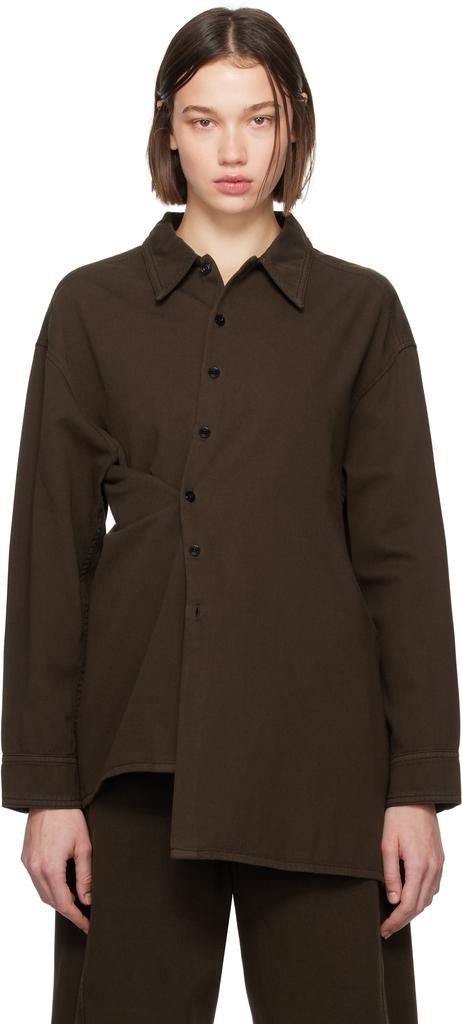 Lemaire Brown Two Pocket Cropped Denim Jacket - Jackets