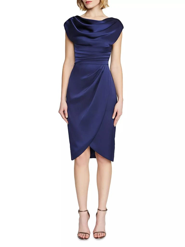 Theia Ivy Gathered Satin Cocktail Dress 2