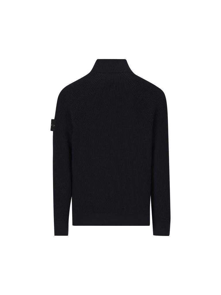Stone Island Stone Island Logo Patch Zip-Up Ribbed Cardigan 2