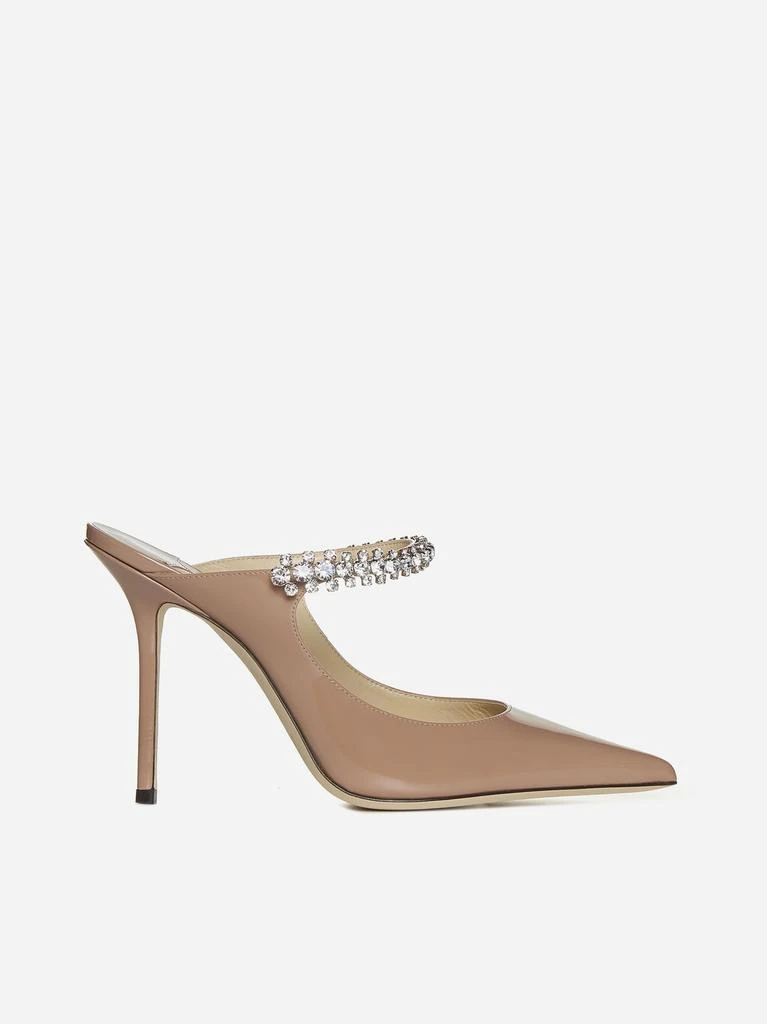 JIMMY CHOO Bing crystal-embellished patent leather mules 1