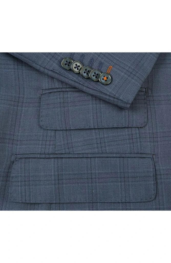 English Laundry Plaid Trim Fit Wool Blend Two-Piece Suit 6