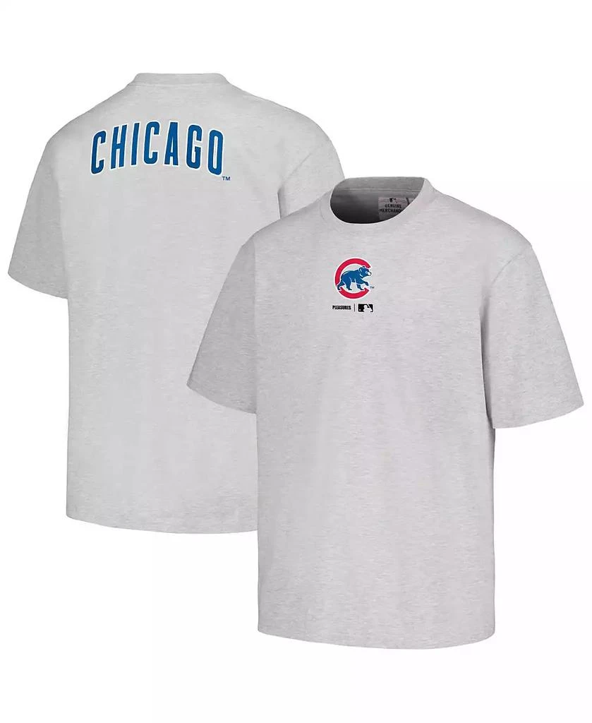 PLEASURES Men's Gray Chicago Cubs Mascot T-shirt 1