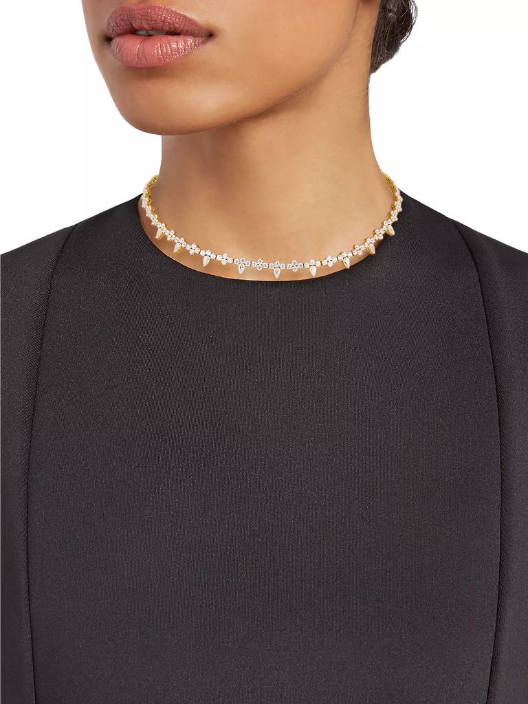 Adriana Orsini Stunner 18K-Gold-Plated & Cubic Zirconia Clover Choker Necklace