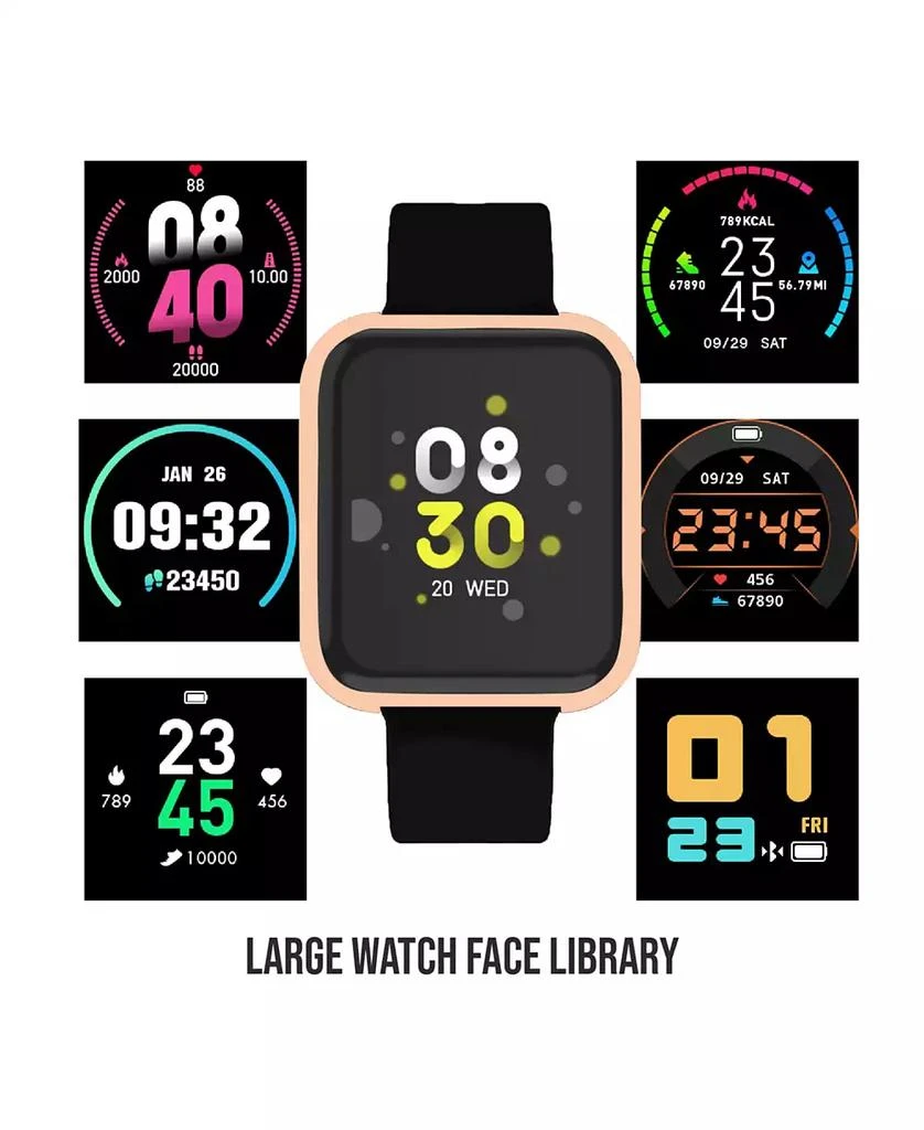 iTouch Air 3 Unisex Black Silicone Strap Smartwatch 40mm with White Amp Plus Wireless Earbuds Bundle 6