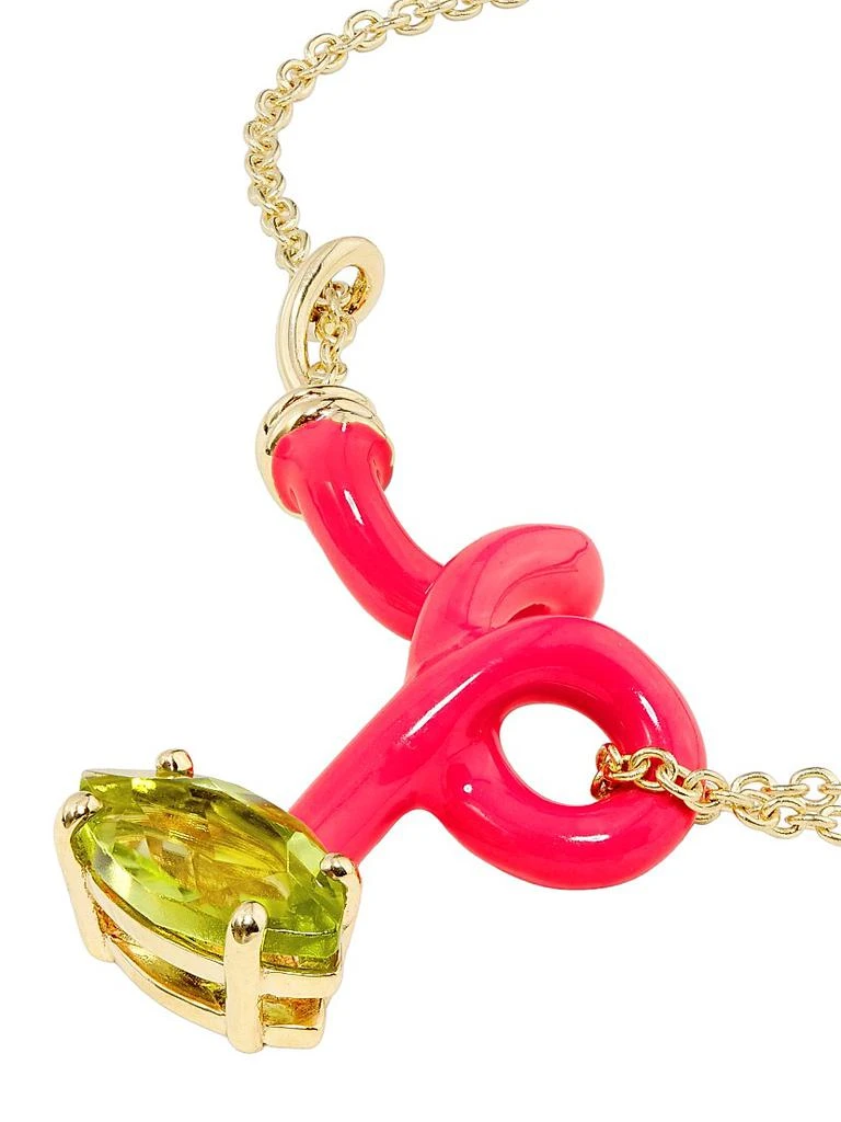 Bea Bongiasca You're So Vine 9K Yellow Gold, Sterling Silver, Peridot & Pink Enamel Pendant Necklace 3