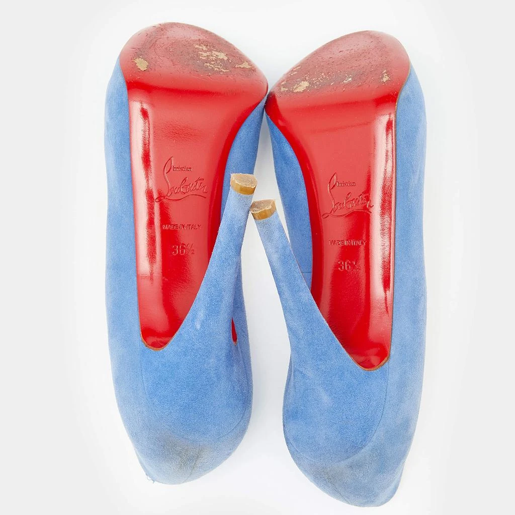 Christian Louboutin Christian Louboutin Blue Suede New Very Prive Peep Toe Pumps Size 36.5 6