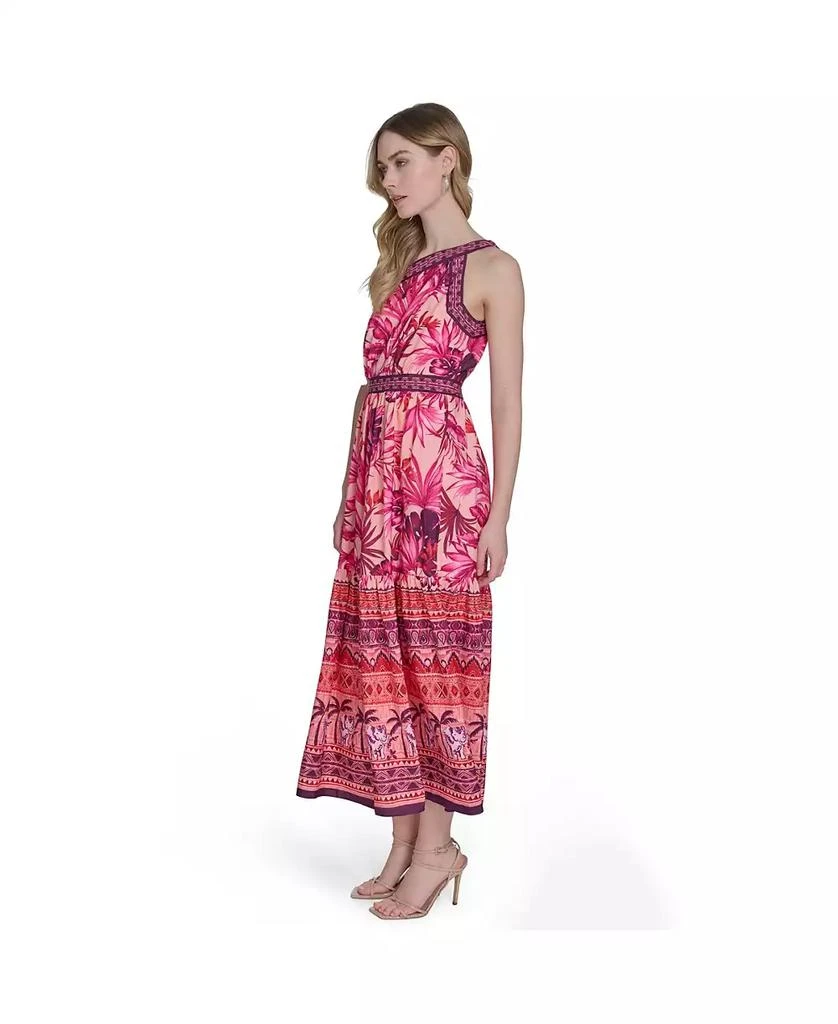 Eliza J Women's Mixed-Print One-Shoulder Tiered Midi Dress 3