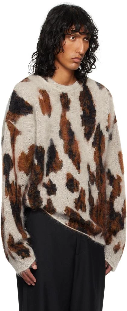 Achilles Ion Gabriel White & Brown Entourage Mohair Knit Sweater 2