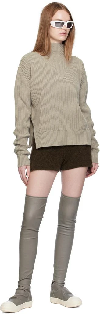 Rick Owens Brown Concordians Alpaca Knit Shorts 4