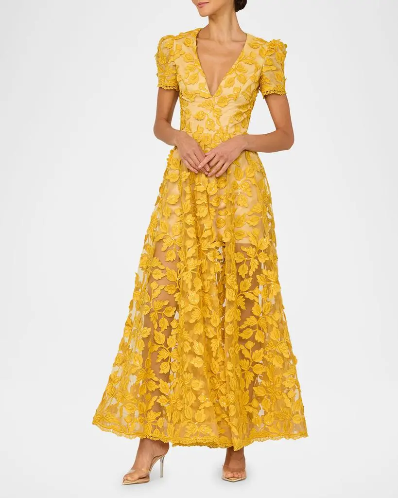 HELSI Exclusive Clara Embroidered Puff-Sleeve Gown 2