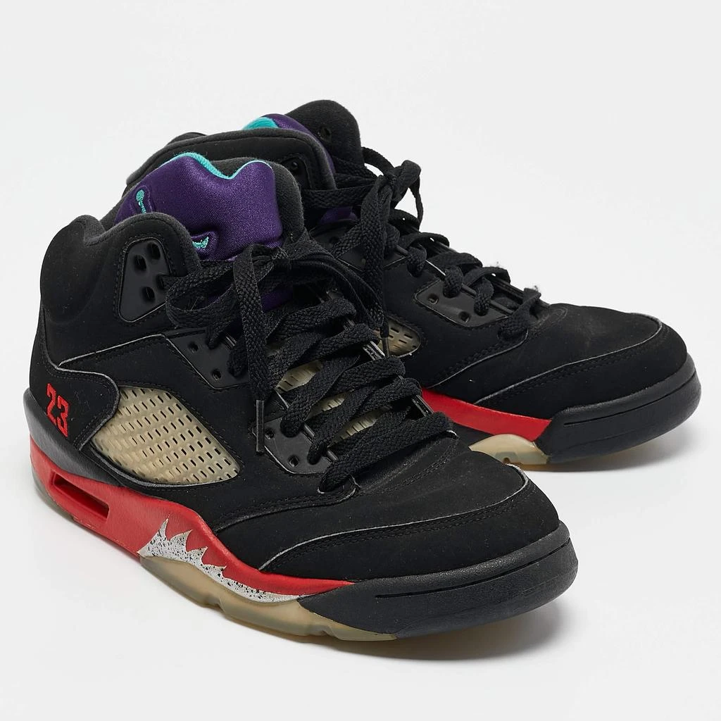 Jordan Jordan Black Nubuck Leather Air Jordan 5 Retro Supreme High Top Sneakers Size 40 4