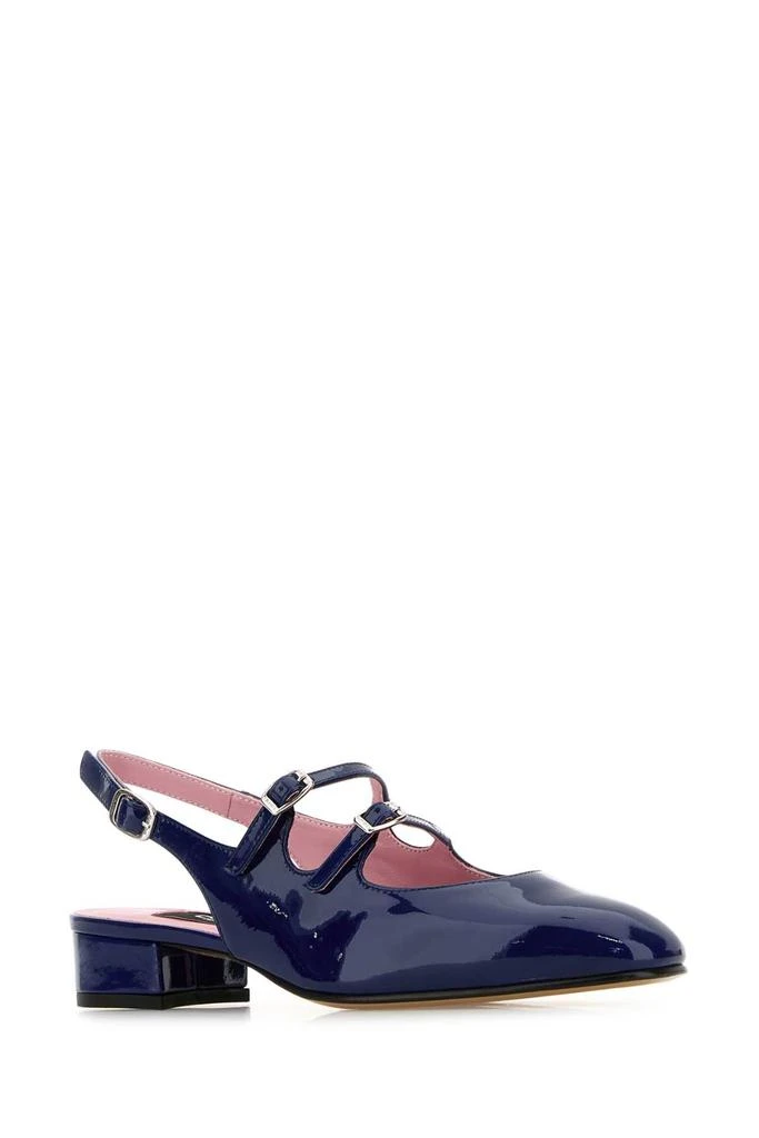 CAREL PARIS NAVY BLUE LEATHER PECHE PUMPS 2