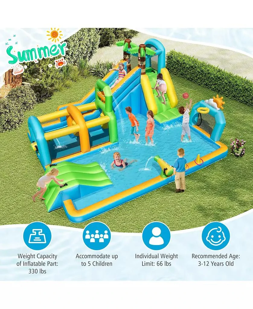 Mecale Tropical Inflatable Dual Water Slide Aqua Park, No Blower Included 9