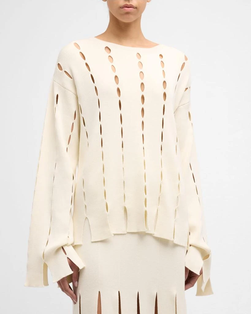 ROSETTA GETTY Slash Panel Crewneck Sweater 2