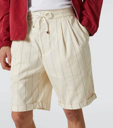 Brunello Cucinelli Striped wool and cotton Bermuda shorts 5