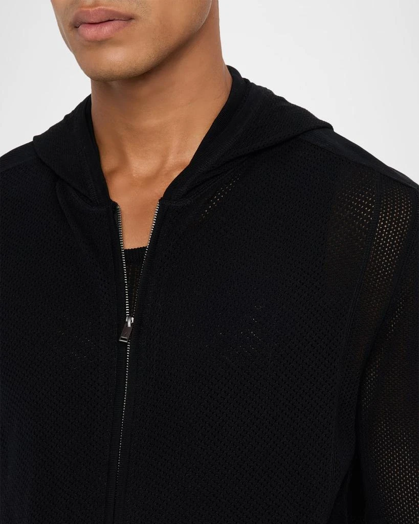John Varvatos Men's Lazo Cotton-Mesh Sweater Hoodie 5