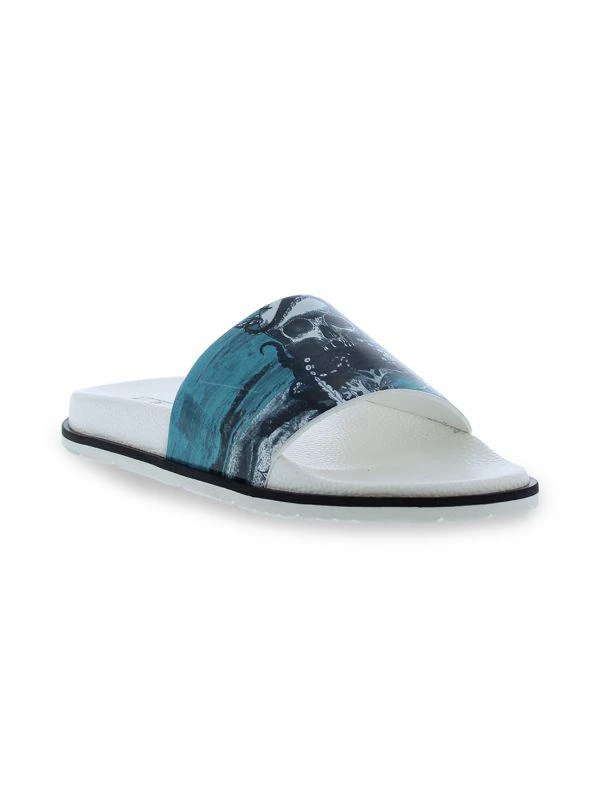 Robert Graham Washed Up Graphic Leather Slides 2