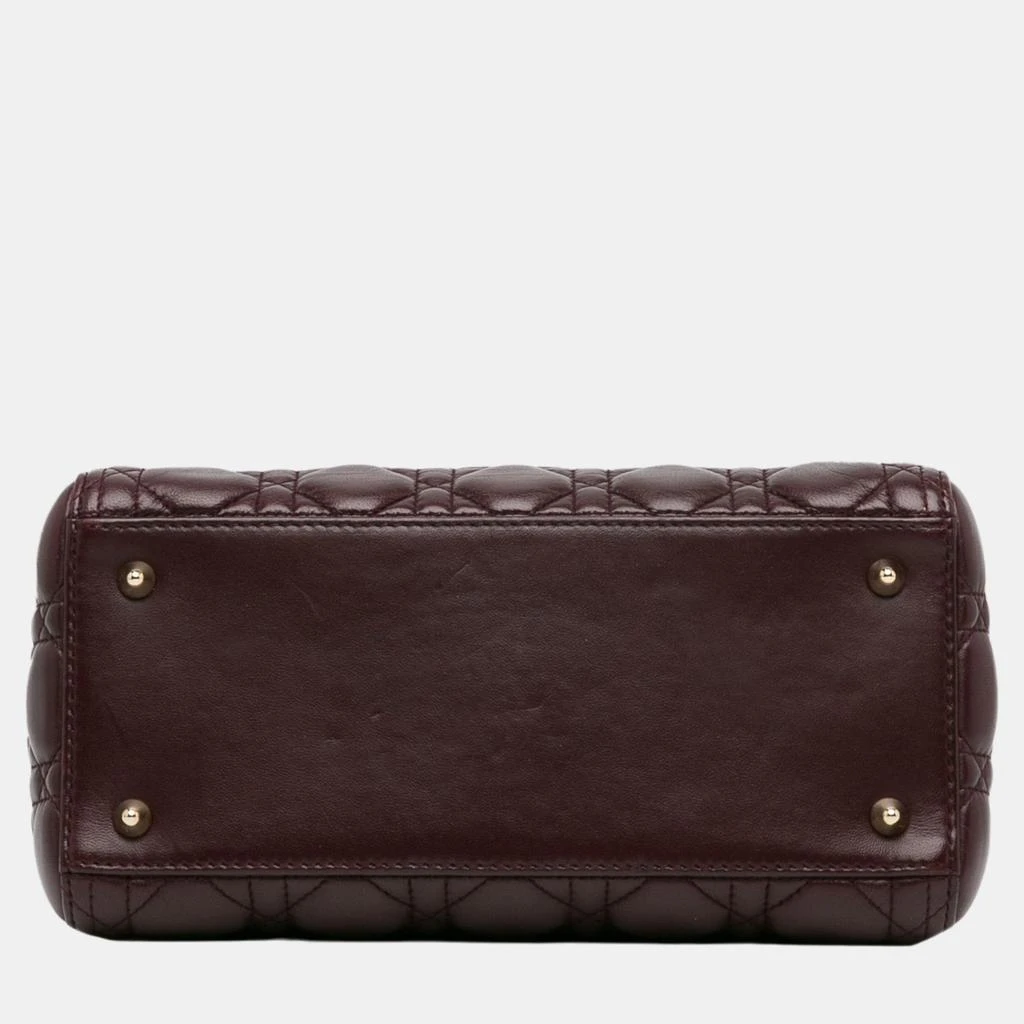 Dior Dior Burgundy Medium Lambskin Cannage Lady Dior 4