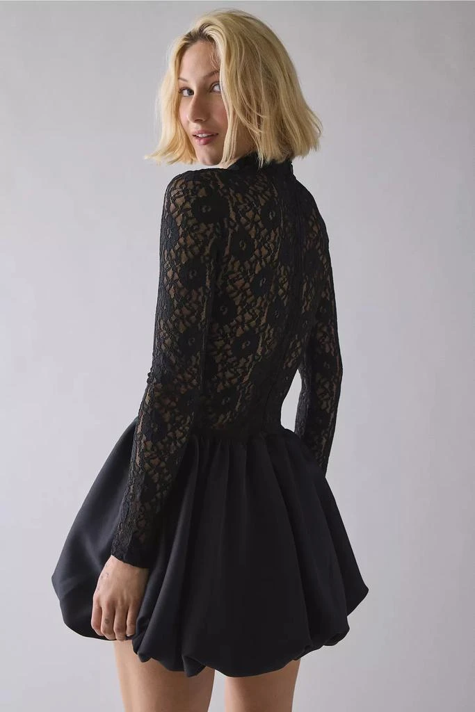 Bardot Yana Lace Satin Mini Dress Black Bardot Yana Lace Satin Mini Dress Black