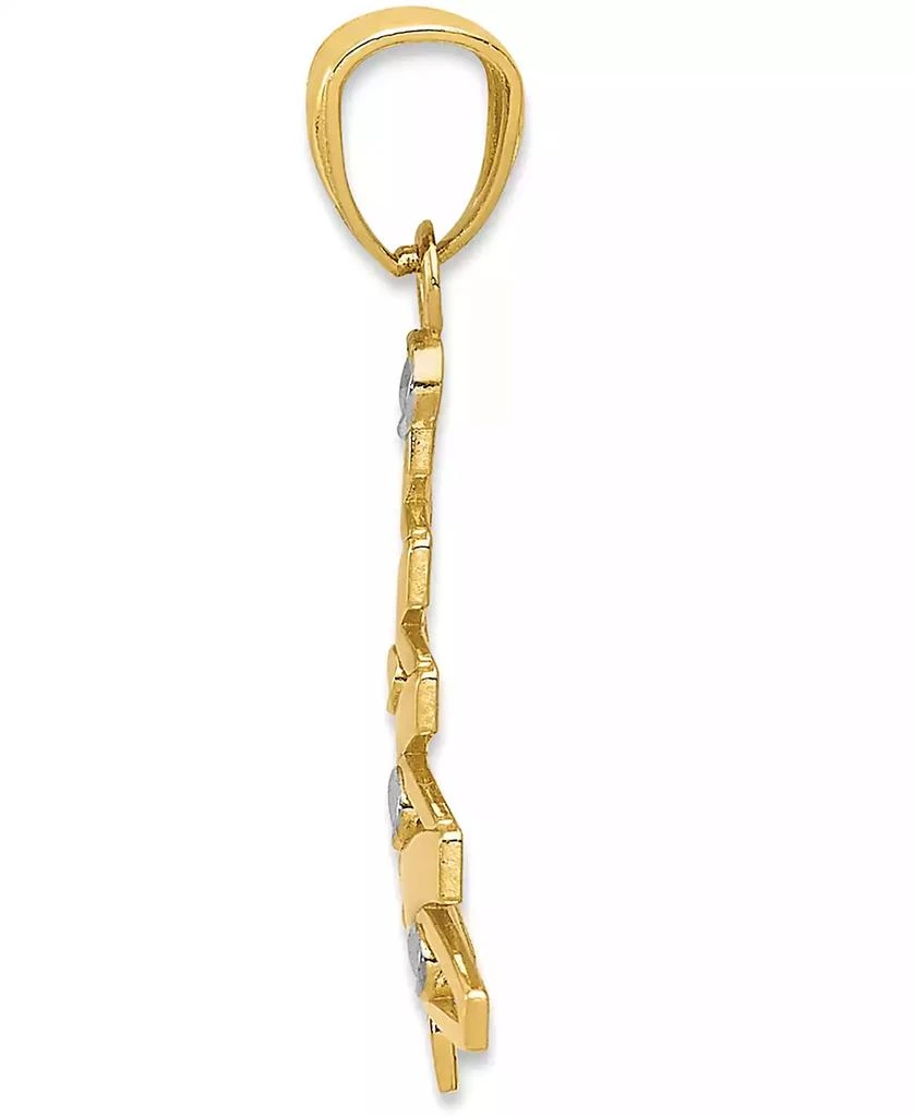 Macy
s Two-Tone Modern Christmas Tree Charm Pendant in 14k Gold 2