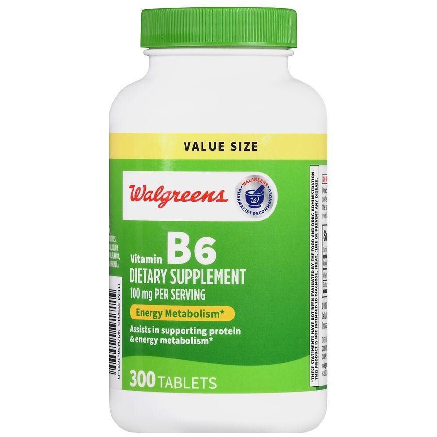 Walgreens Vitamin B6 100 mg Tablets (300 days)