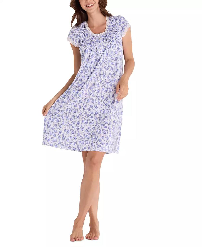 Miss Elaine Women's Diamond-Yoke Lace-Trim Nightgown